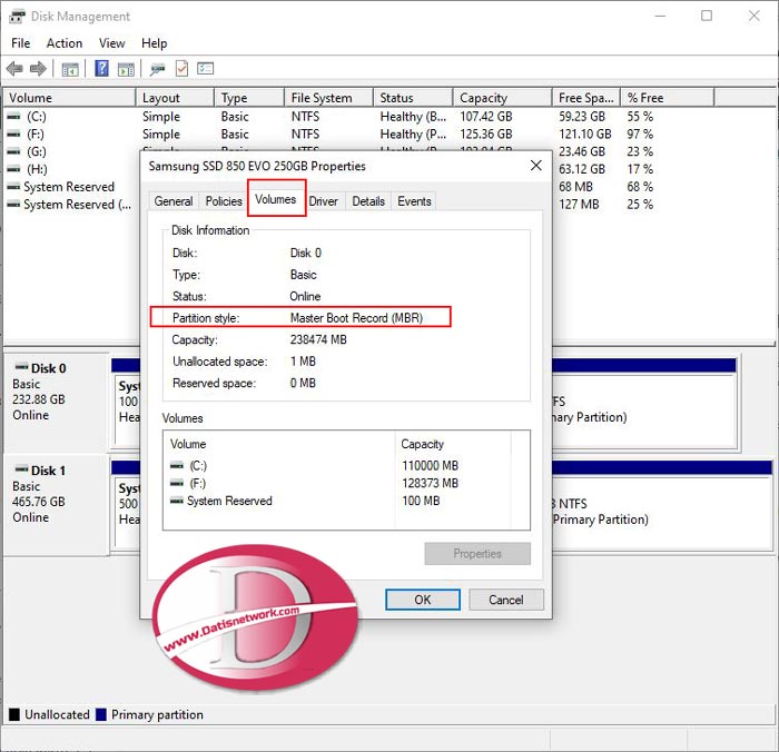 تشخیص GPT یا MBR بودن هارد دیسک در ویندوز