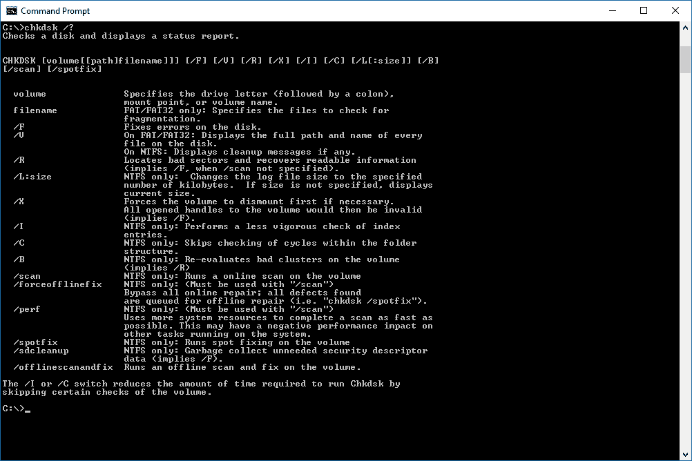 آموزش کامل دستور CHKDSK و سوئیچ های آن در CMD