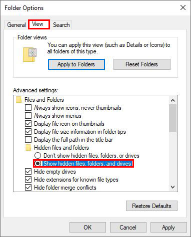 آموزش نمایش فایل های مخفی شده در ویندوز