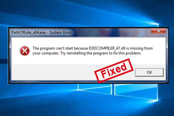آموزش حل مشکل ارور d3dcompiler_47.dll is missing در ویندوز