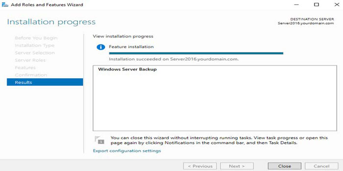 آموزش نصب Windows Server Backup در ویندوز سرور