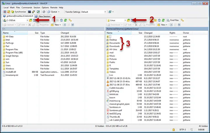 آموزش استفاده از نرم افزار WinSCP